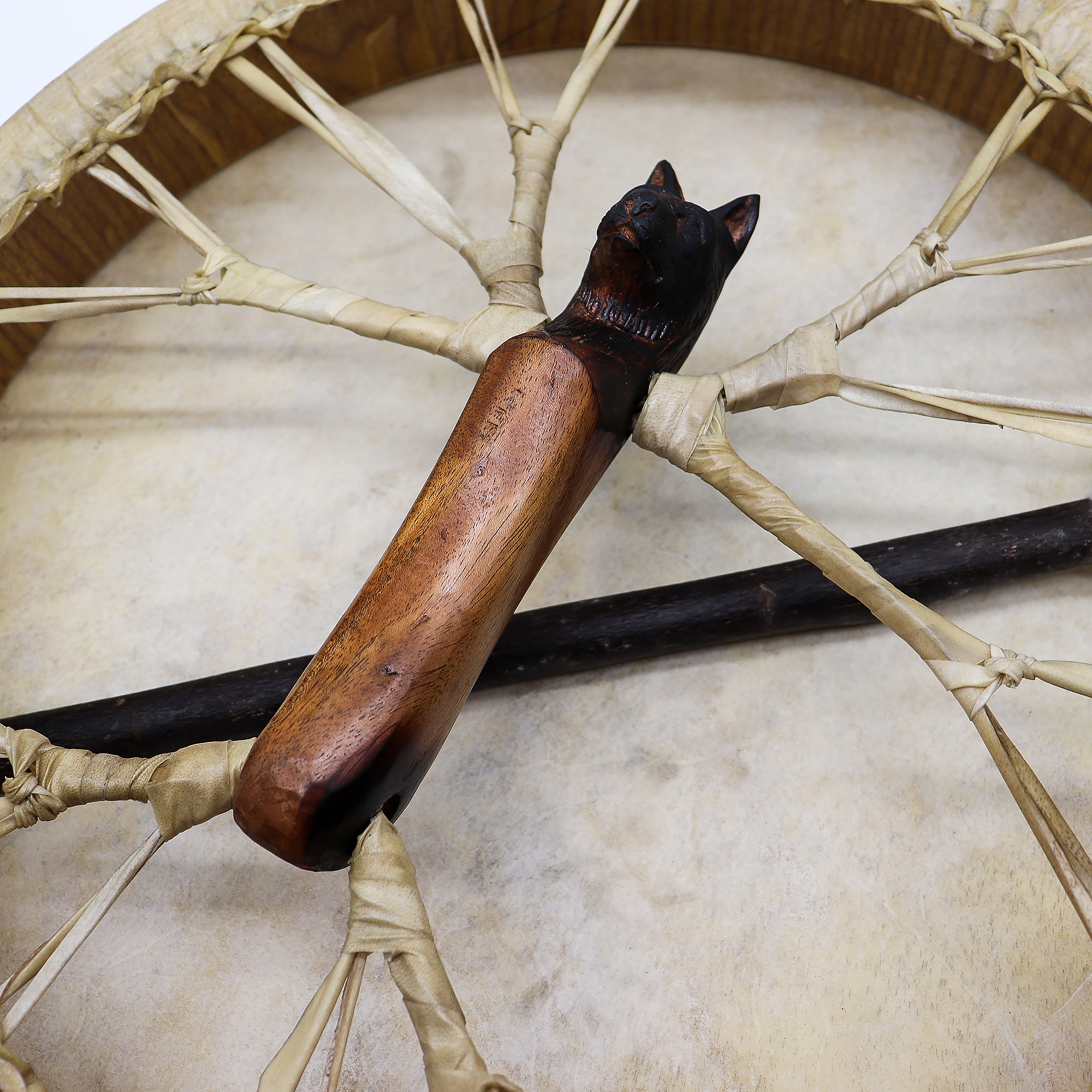 Spirit of the Wolf - Sharman Drum & Stick- Tunable - 40cm - Image 4