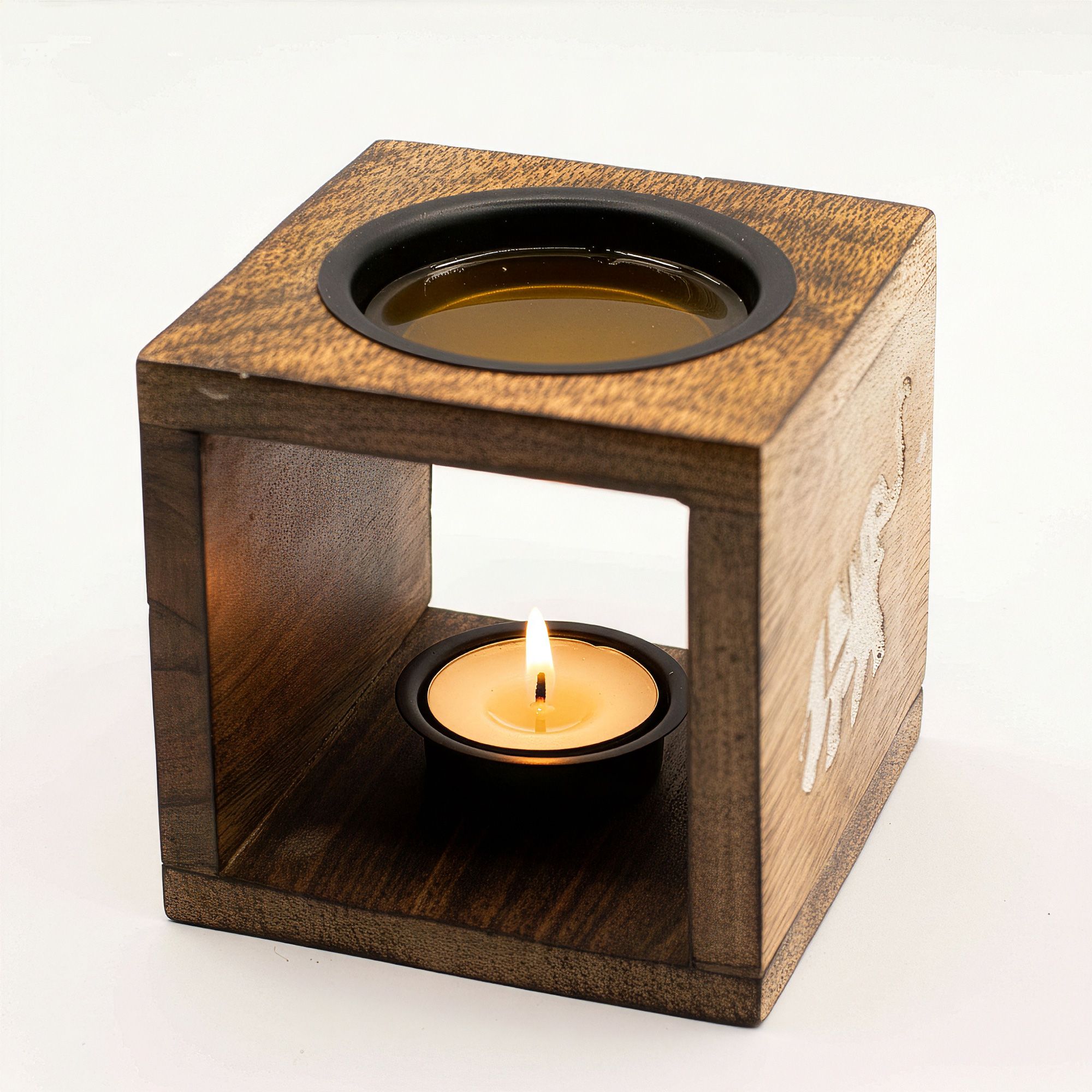 Square Mango Wood Oil Burner - Elephant - Image 5