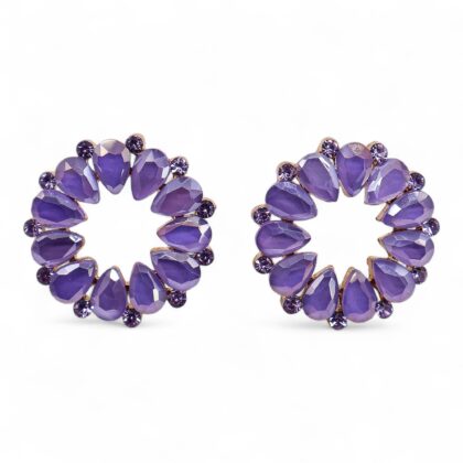 Lavender - Vintage Glass - Loop - Earrings