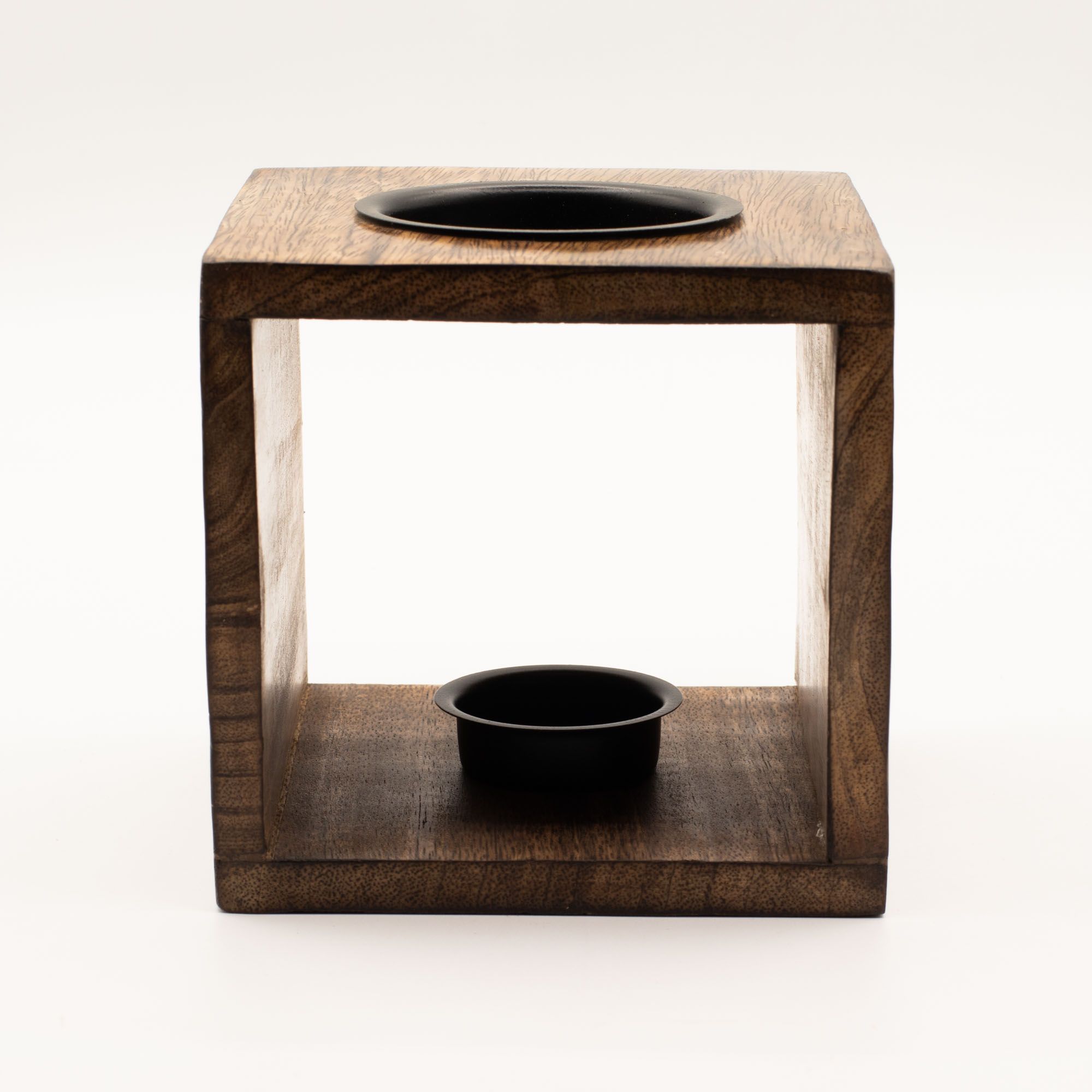 Large Square Mango Wood Oil Burner- Pentagon - Image 2