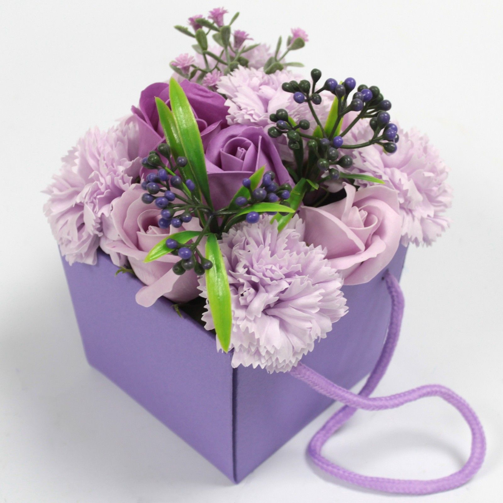 Soap Flower Bouqet - Lavender Rose & Carnation - Image 4