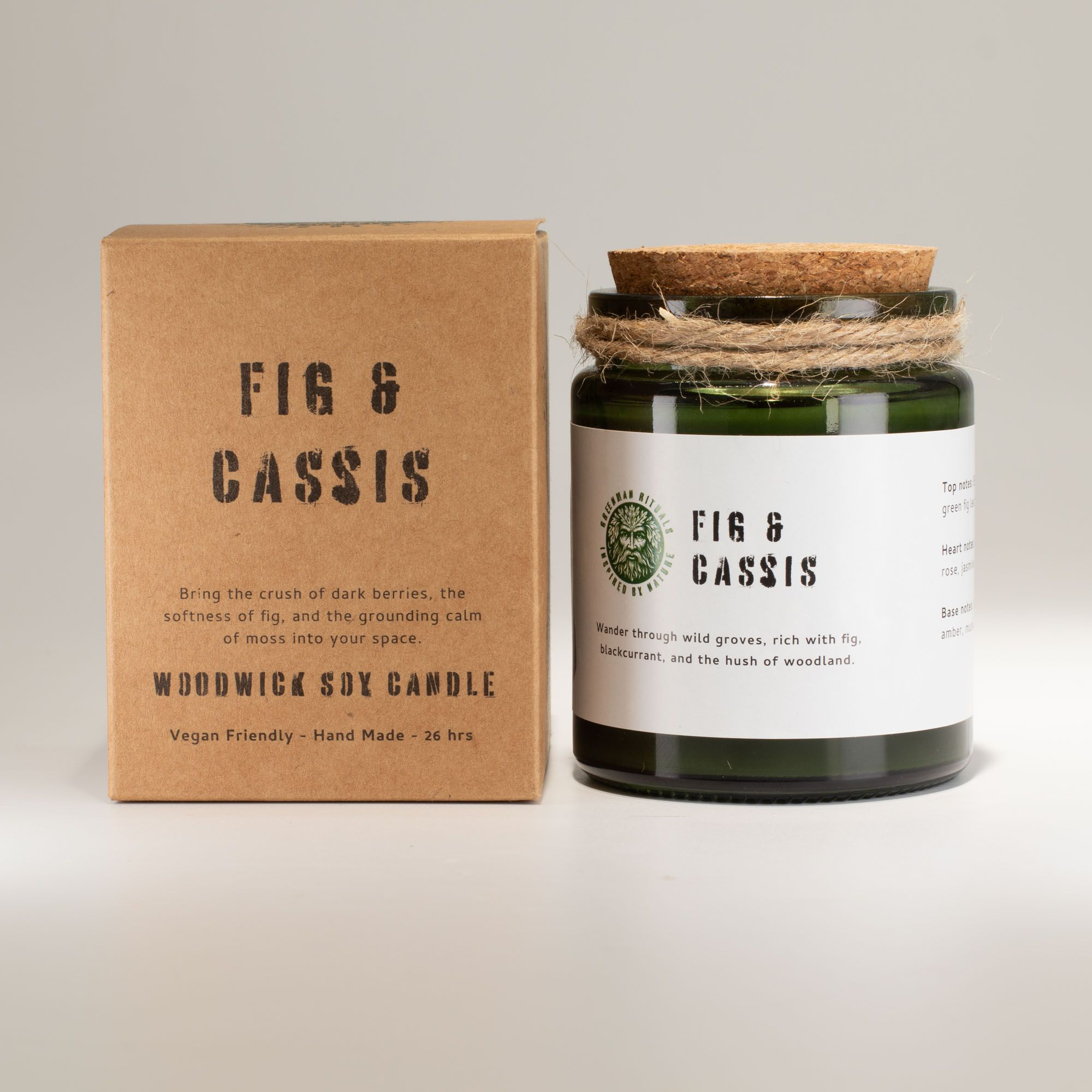 Greenman Woodwick Soy Candle - Crushed Fig & Cassis - Image 2