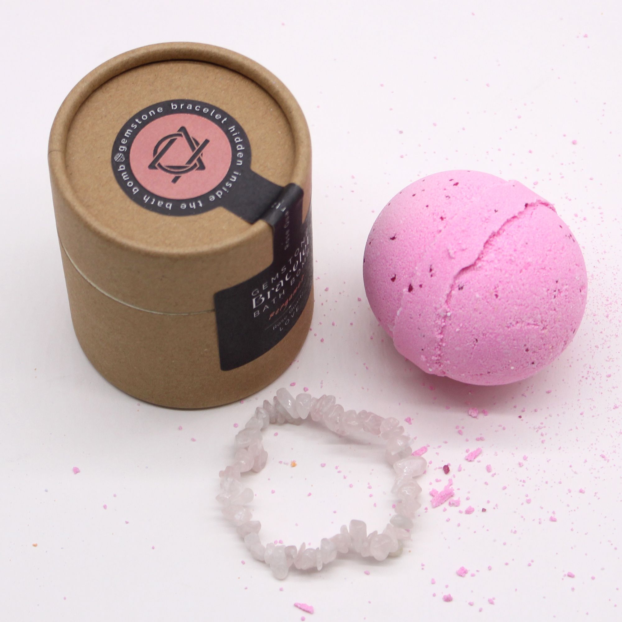 Rose Quartz Gem Bracelet Bath Bomb - Image 4