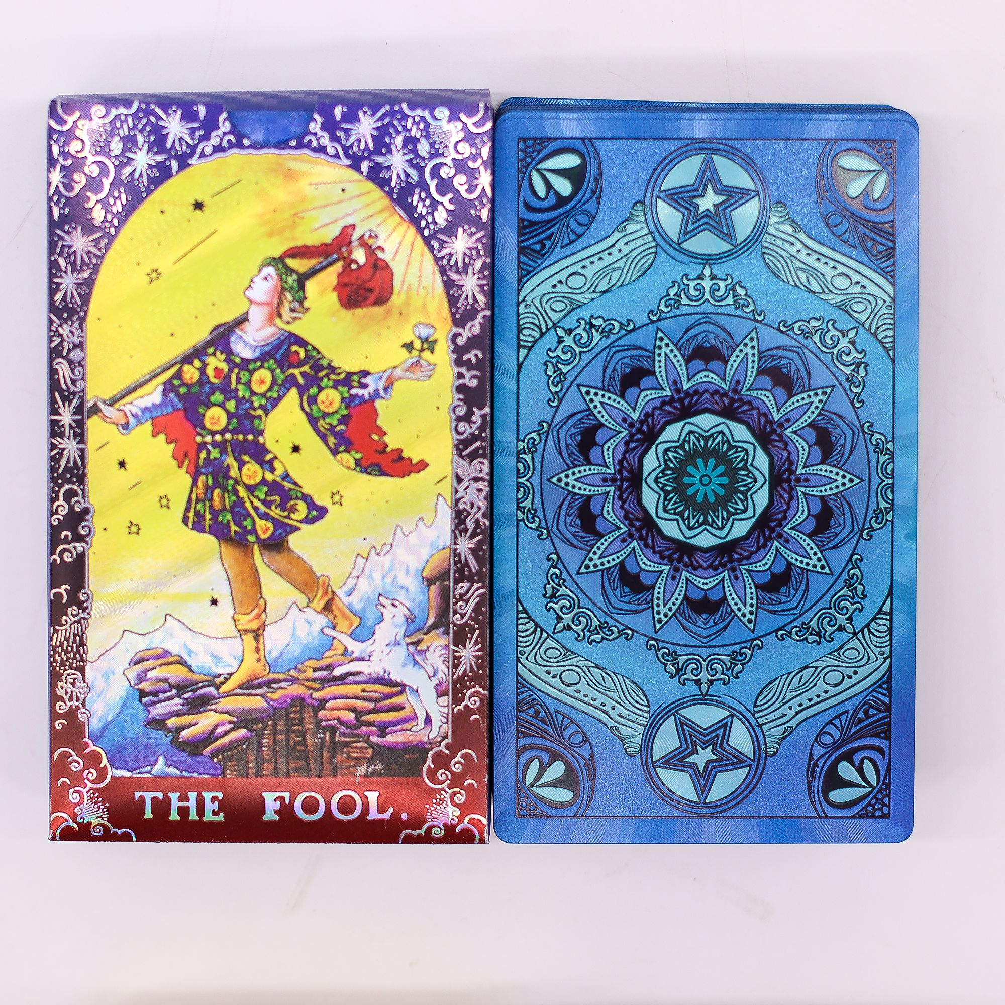 Blue Foil Tarot Card Set - Mandala - with booklet - Image 3