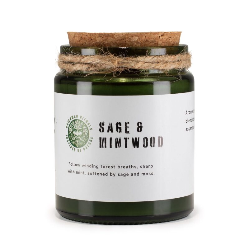 Greenman Woodwick Soy Candle - Sage & Mintwood