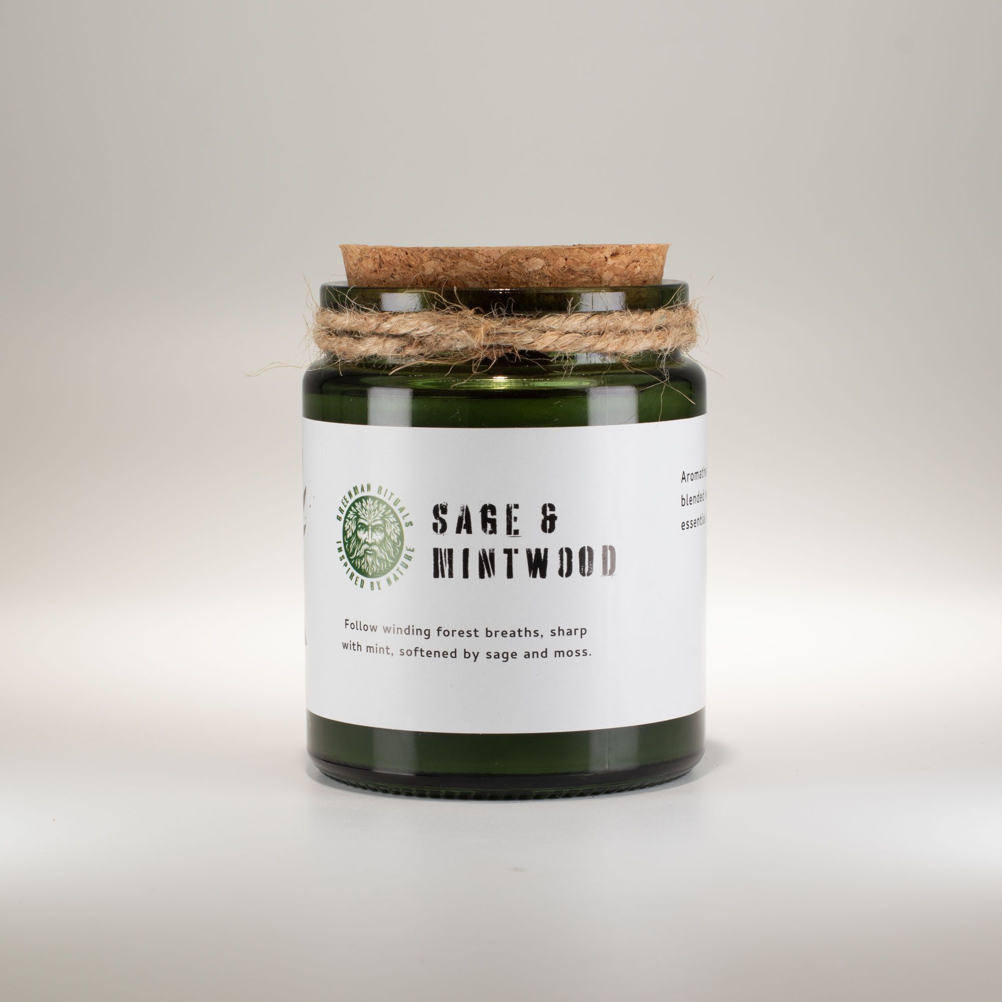 Greenman Woodwick Soy Candle - Sage & Mintwood - Image 3