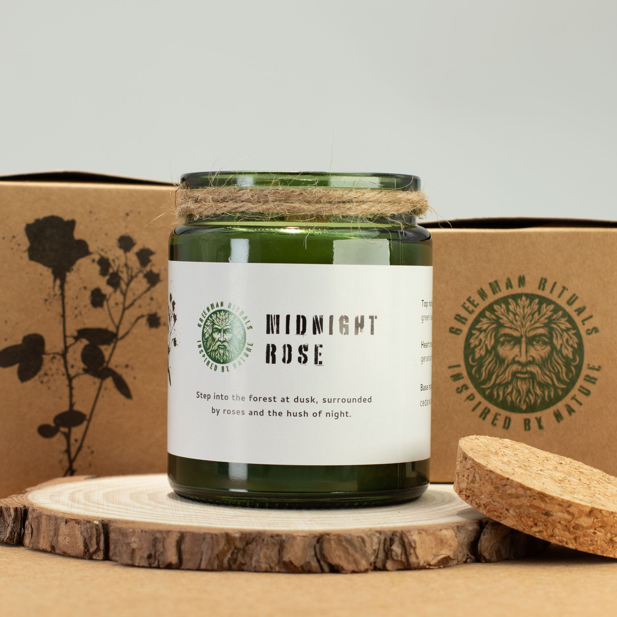 Greenman Woodwick Soy Candle - Midnight Rose - Image 7